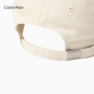 Calvin Klein  Jeans男士简约刺绣弯檐圆顶纯棉棒球帽40W3370 867-奶白色 OS