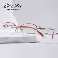 夏蒙（Charmant）线钛系列日本眼镜女士钛合金XL2928可配近视眼镜度数 WH-白色+金色