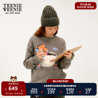Teenie Weenie小熊&KIM JAM联名20柔软软糯毛衣针织女 中灰色 165/M