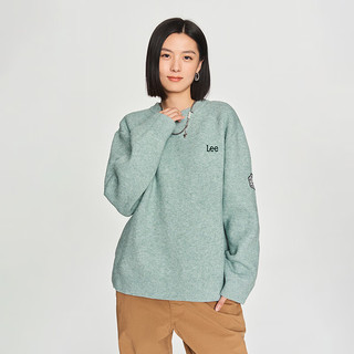 Lee韩国设计宽松版多色圆领针织套头毛衣潮流LUT00638 绿色 S