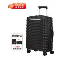 Samsonite 新秀丽 拉杆箱 新款大波浪箱KJ1 大容量行李箱 可扩展旅行箱 商务登机箱 黑色 25寸