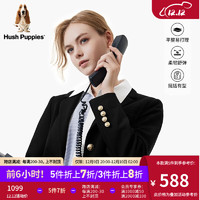 Hush Puppies暇步士女装2024春职场通勤简约百搭针织西服外套 188黑色 L