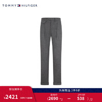 TOMMY HILFIGER x LARDINI男装羊毛混纺商务正装修身西装裤TQ001511 深灰色030 46