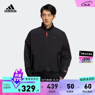 adidas 阿迪达斯 轻运动韩美林系列男装冬季休闲加绒宽松夹克外套 黑色/碳黑 A/M