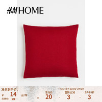H&M 包邮：H&M HOME居家布艺靠垫隐形拉链棉质帆布靠垫套1043564 红色 40X40cm