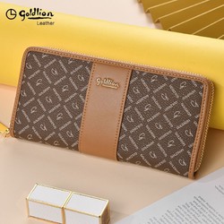 goldlion 金利来 女士钱包长款手包时尚印花手拿包新款皮夹卡包零钱包