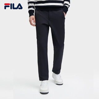 FILA 斐乐男士梭织长裤2023冬基础加绒休闲裤 传奇蓝-NV 175/84A/L