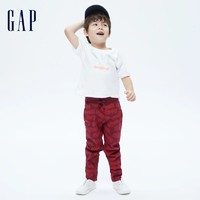 Gap 盖璞 男幼童纯棉束脚裤734794秋季儿童装印花运动长裤