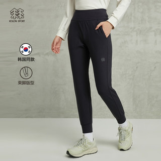 KOLON SPORT可隆打底裤女户外徒步运动束脚版长裤子 黑色BK 165/M