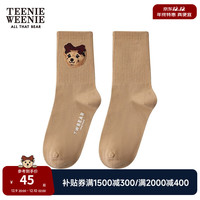 Teenie Weenie小熊20女袜短袜可爱时尚穿搭袜子休闲 卡其色 FRE
