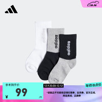 adidas阿迪达斯男大童儿童运动袜子IS0102 黑色/中麻灰/白 XS