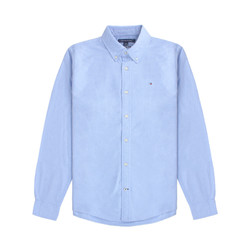 tommyhilfiger汤米希尔费格男士单排扣领扣长袖衬衫浅蓝色衬衣