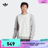 adidas 阿迪达斯 三叶草男装冬季简约运动圆领卫衣IM4448 中麻灰/白 A/XL