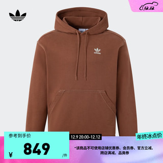 adidas阿迪达斯三叶草男女冬季运动连帽卫衣IY5379 棕色 A/S