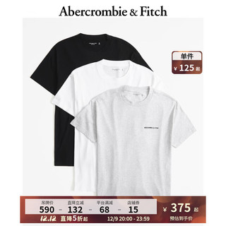 ABERCROMBIE & FITCH男装女装套装 3件装美式复古休闲通勤logo圆领短袖T恤 353862-1 黑色、白色、灰色 XS (170/84A)