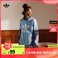 adidas 阿迪达斯 三叶草男装纯棉运动上衣圆领短袖T恤H06638 天蓝/白 XS(参考身高:167~172CM)