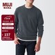 MUJI 無印良品 无印良品（MUJI）男式 美利奴羊毛 可水洗 圆领毛衣 AAA03A1A 长袖针织衫 深灰色 XS