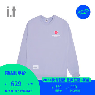 Aape it 男装秋冬爱心猿颜徽章字母休闲薄绒圆领卫衣A308XXL PPE/紫色 L