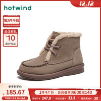 热风冬季女士时尚英伦风复古百搭雪地靴加绒加厚御寒保暖 09灰色 39(正码)