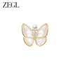 ZEGL法式贝壳胸针女设计感小众精致气质西装胸花别针 蝶舞翩翩胸针