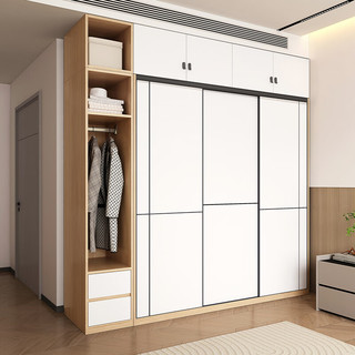 木月推拉门衣柜现代简约北欧柜子ENF级衣橱卧室衣柜 2.2米高 1.7米衣柜