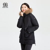 KOLON SPORT可隆鹅绒服女款戈尔防泼水防风羽绒服 黑色BK 165/M