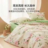 BLISS 百丽丝 水星家纺出品全棉四件套 漫雨扬花 1.5米/1.8米床（被套200*230cm）