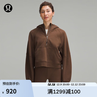 lululemon 丨Scuba 女士宽松款半拉链连帽衫 透气 LW3DM4S 板栗色