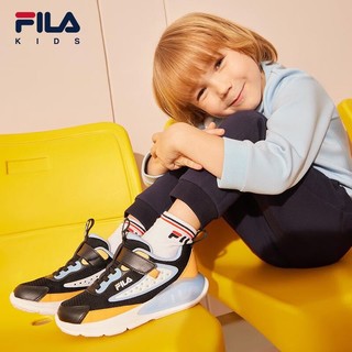 FILA 斐乐 童鞋儿童综训鞋2023秋季新款小童儿童休闲运动时尚训练鞋 黑/风信子蓝-BC 26码/内长16.0cm