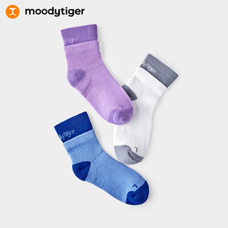 moodytiger 儿童运动袜秋冬防滑耐磨中大男女儿童弹力袜子中筒袜