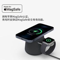 belkin 贝尔金 苹果无线充电器 MagSafe认证磁吸快充支架 苹果15W手机iPhone充电 手表Watch快充二合一