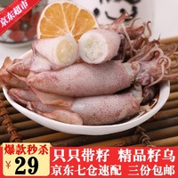 沃派 鲜冻带籽籽乌 满籽率高 墨鱼仔 乌贼笔管鱼 200g 袋装 火锅食材