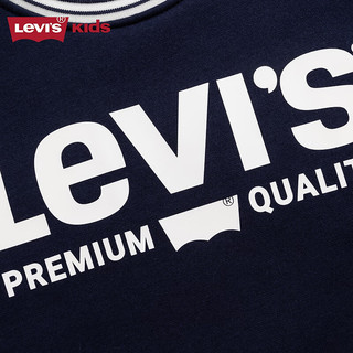 Levi's李维斯童装男童无帽套头卫衣23冬季儿童加绒上衣 正装蓝 140/68(S)