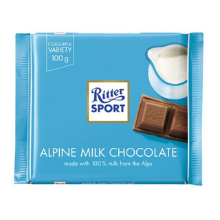 Ritter SPORT 巧克力 阿尔卑斯牛奶味 100g