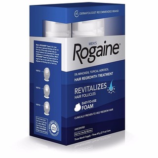 落健（Rogaine）培健/洛健含5%米诺Minoxidil地尔浓密生头发泡沫洗发水脂溢性脱发 男士泡沫款三瓶装 60g*3瓶