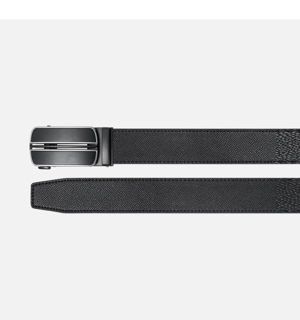 gxg皮带男自动扣腰带男士真皮休闲牛皮裤带商务裤腰带男潮 黑色 110cm