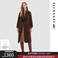 歌力思（ELLASSAY）冬美拉德100%羊毛高级美拉德毛呢外套女EWD344D02900 深灰棕 L