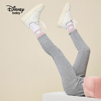 迪士尼（Disney）童装女童运动加绒打底裤冬时尚洋气加厚裤子 中麻灰 120