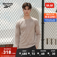 Reebok锐步男子经典运动透气修身圆领简约纯色长袖T恤 23FRC501MGR1 A/2XL