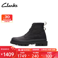 Clarks 其乐 轻酷系列男鞋摩登时尚马丁靴潮流舒适经典高帮时装靴 黑色 261734227 42