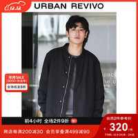 UR冬男装时尚休闲加厚保暖百搭对线绗缝棉服UMU130052 正黑 L