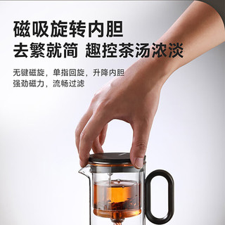 SUPOR 苏泊尔 旋转磁控飘逸杯玻璃茶壶壶茶水分离杯 550ml