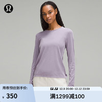 lululemon 丨Twist-Back 女士罗纹后纽结长袖 T 恤 LW3HP6S 紫色灰 4
