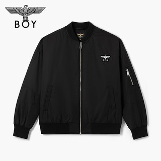 BOY LONDON 秋冬款外套休闲时尚百搭刺绣保暖短款棉服N29008 黑色 XS