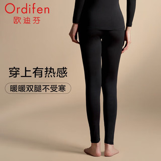 欧迪芬（Ordifen）打底裤女莫代尔蓄热秋裤无痕贴合亲肤舒适保暖内衣 XW3702K 黑色 L