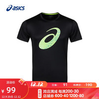ASICS 亚瑟士 男士运动舒适T恤跑步短袖 2011C442-001 黑色 M