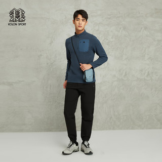 KOLON SPORT可隆户外休闲衣运动内搭徒步半拉链长袖T恤 灰蓝色GB 185/2XL