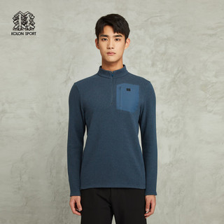 KOLON SPORT可隆户外休闲衣运动内搭徒步半拉链长袖T恤 灰蓝色GB 185/2XL