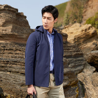 YOUNGOR 雅戈尔 风衣秋季男士商务休闲连帽拉链潮流轻薄短款外套3818