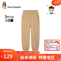 暇步士（Hush Puppies）童装男童裤子装大童儿童裤子柔软舒适大毛圈时尚休闲 燕麦卡其 155cm(偏大半码)